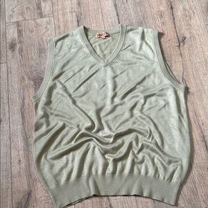 Men's Light Green V-Neck Sweater Vest